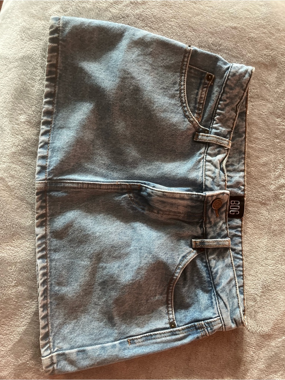 BDG Light Blue Denim Mini Skirt